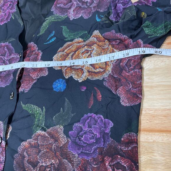 Robert Graham NWOT Silk Brenna Floral Printed Tie-Neck Shift Dress Size S Purple - Picture 6 of 14